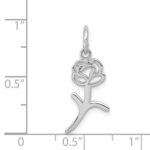 14k White Gold Rose Charm - Image 4