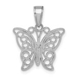 14K White Gold Cut-out Butterfly Large Pendant - Image 3