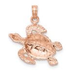 14k Rose Gold Textured Sea Turtle Charm - Image 4