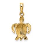 14k Green Enameled Sea Turtle Pendant - Image 3