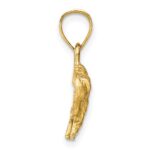 14K Satin Diamond-cut Buffalo Pendant - Image 2