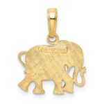 14k Textured Elephant Pendant - Image 3