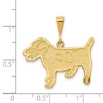 14k Textured Jack Russell Terrier Dog Pendant - Image 4