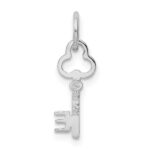 14K White Gold Key Letter E Initial Charm - Image 4