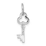14K White Gold Key Letter F Initial Charm - Image 4