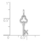 14K White Gold Key Letter K Initial Charm - Image 3