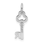 14K White Gold Key Letter R Initial Charm - Image 4