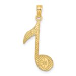 14k Scroll Design Music Note Charm - Image 4