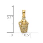 14k Mini Basketball with Net Charm - Image 3