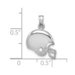 14K White Gold Football Helmet Pendant - Image 3