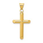 14k 3-D Polished Hollow Cross Pendant