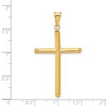 14k 3-D Polished Hollow Cross Pendant - Image 3