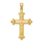 14k Reversible Diamond-cut Cross Pendant