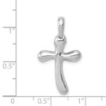 14k White Gold Freeform Cross Pendant - Image 4
