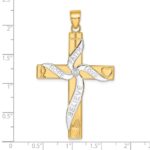 14K and White Rhodium Large HOPE FAITH LOVE BELIEVE Cross Pendant - Image 3
