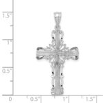 14k White Gold Fancy Latin Cross Pendant - Image 4