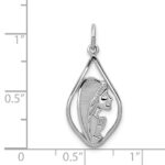 14k White Gold Blessed Virgin Mary Charm - Image 3