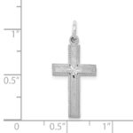 14k White Gold Diamond-cut Cross Pendant - Image 4
