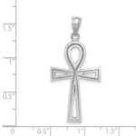 14k White Gold Ankh Cross Pendant - Image 3