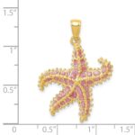 14K Pink Enameled Starfish Pendant - Image 4