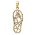 14K Two-tone Starfish Flip-Flop Pendant - Image 4