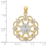 14K and White Rhodium Starburst Pendant - Image 3