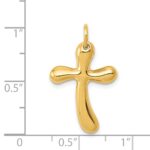 14k Polished Freeform Cross Pendant - Image 4
