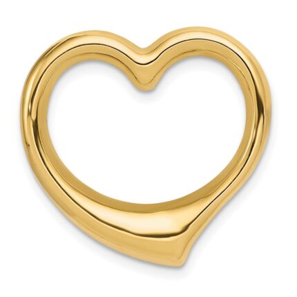 14K Polished Floating Heart Chain Slide