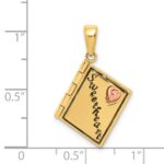 14K Two-tone 3-D Enameled Moveable SWEETHEART Book Charm - Image 5
