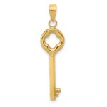 14K Polished 3-D Key Charm