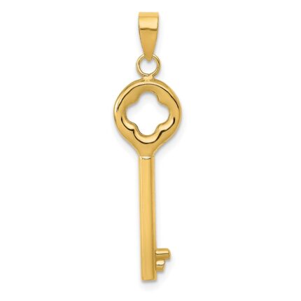 14K Polished 3-D Key Charm