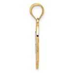 14k and White Rhodium Filigree LOVE YOU Heart Pendant - Image 2