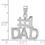 14K White Gold #1 DAD Charm - Image 4