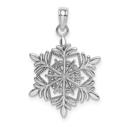 14k White Gold Snowflake Pendant