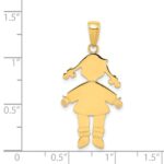 14k Flat Engravable Girl Charm - Image 3