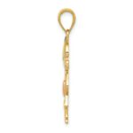 14k Yellow and Rose Gold with White Rhodium Girl Pendant - Image 2