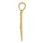 14k and White Rhodium Diamond-cut Swirl Round Pendant - Image 2