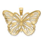 14k and White Rhodium Filigree Butterfly Pendant - Image 3