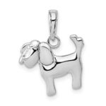 14k White Gold Polished Dog Charm