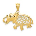 14k Filigree Elephant Pendant