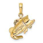 14k Small Bass Fish Charm - Image 3