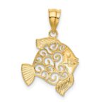 14k Filigree Fish Pendant - Image 3