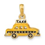 14k 3-D Enameled TAXI Pendant - Image 3