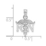 14K White Gold RN Registered Nurse Pendant - Image 3