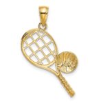 14k Tennis Racquet and Domed Ball Charm - Image 3