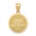 14K Reversible Cross and GOD BLESS Disc Charm - Image 3