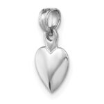14K White Gold Polished 3-D Heart Pendant - Image 4