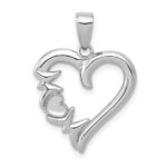 14K White Gold MOM Heart Charm