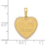 14K Reversible FOR MY SISTER / FRIENDS FOREVER Heart Pendant - Image 4