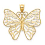 14k Polished Large Filigree Butterfly Pendant - Image 3